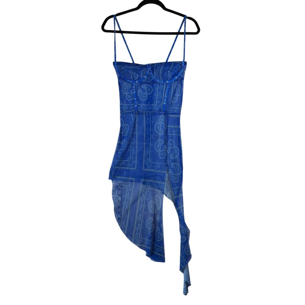 Matte Brand x 4Hunnid Colab Blue Bandana Mesh Corset Dress - Size M - Rare